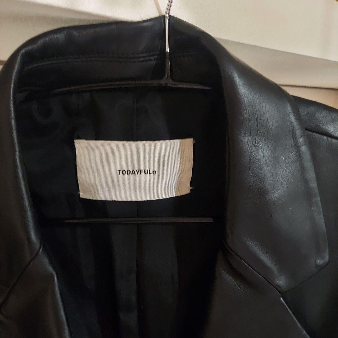 ☆未使用☆TODAYFUL　トゥデイフル　黒 エコレザーテイラージャケット38