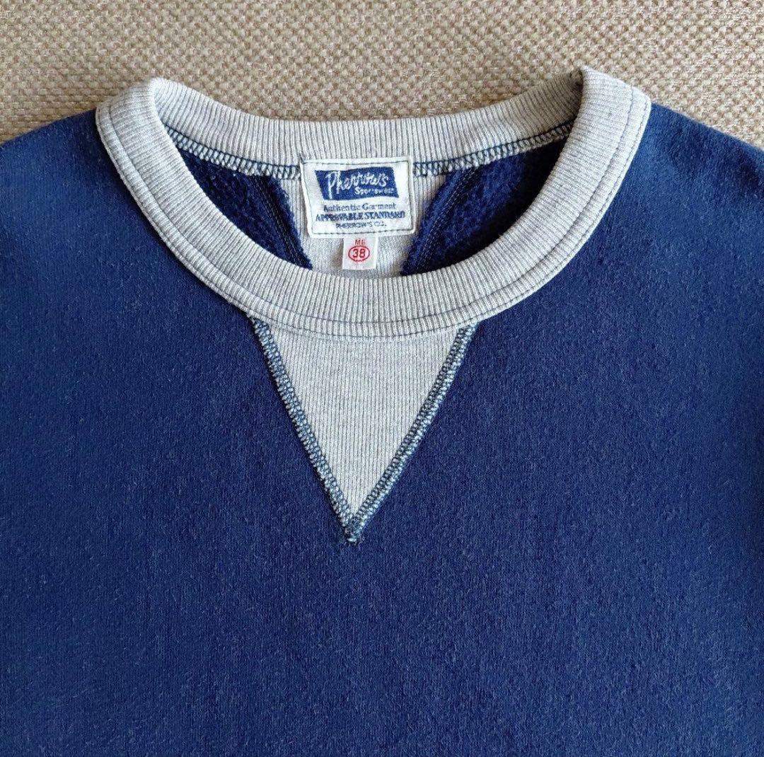 PHERROW’S フェローズ　スウェット プルオーバー　ネイビー × グレー