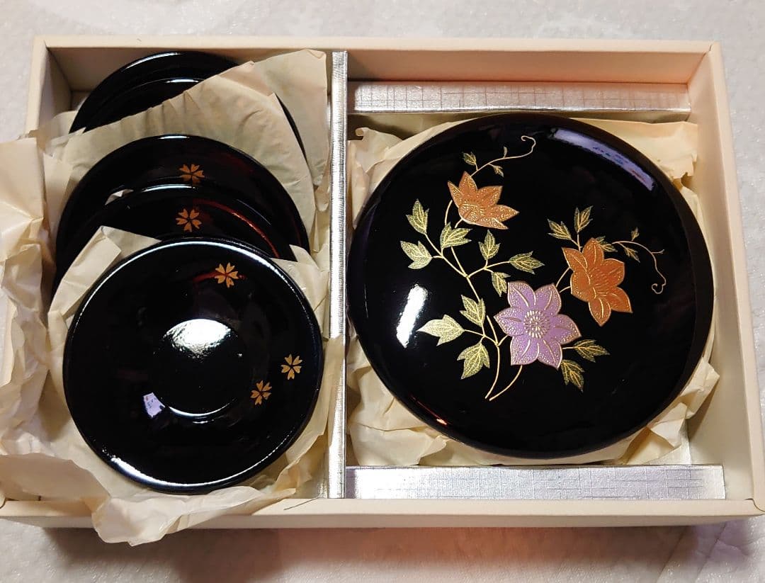 漆器 菓子器 小皿5枚 輪島塗銘々皿 伝統工芸漆器