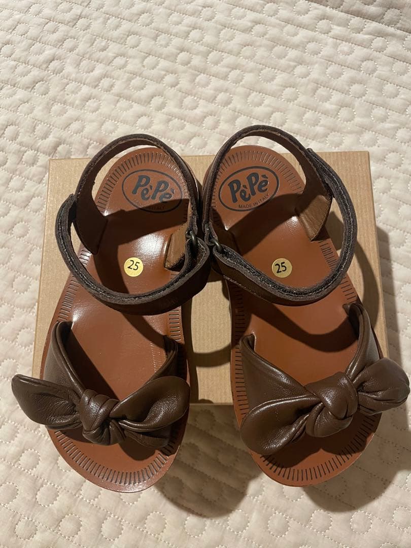 新品未使用 箱ありPePeリボン サンダル 25