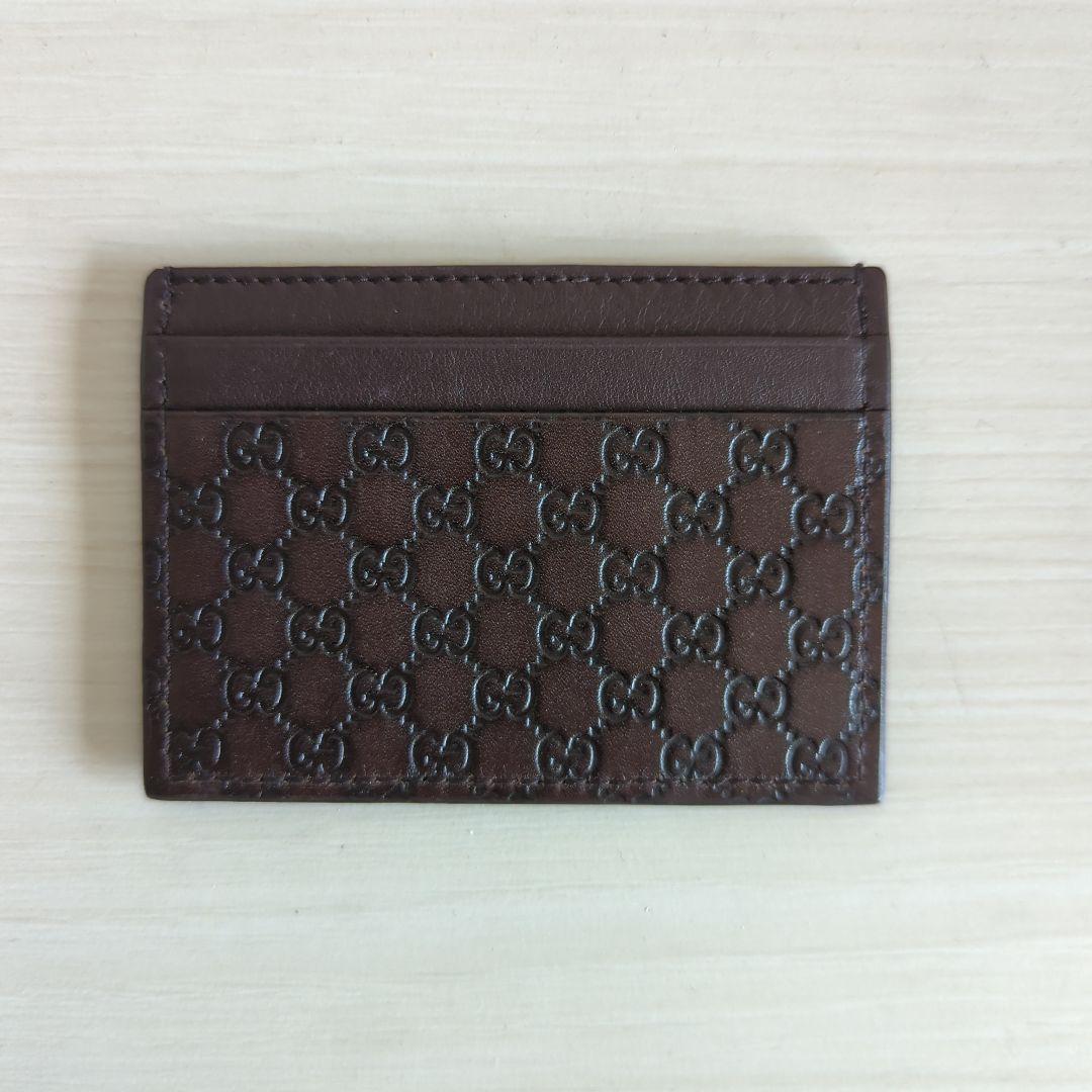 ブラウンレザー GGパターン 名刺入れ