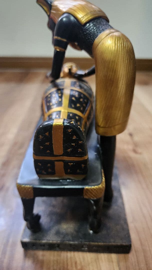 古代エジプト アヌビス神 & 黄金の棺 ミイラ 置物 フィギュア オブジェ