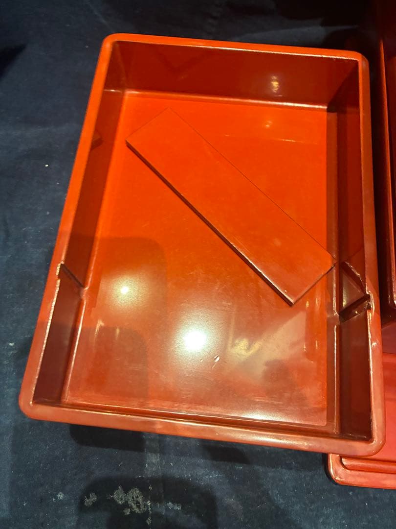 野弁当　漆器　朱塗り　沈金　桜　五段弁当　5人分　傷み無し　雛祭り