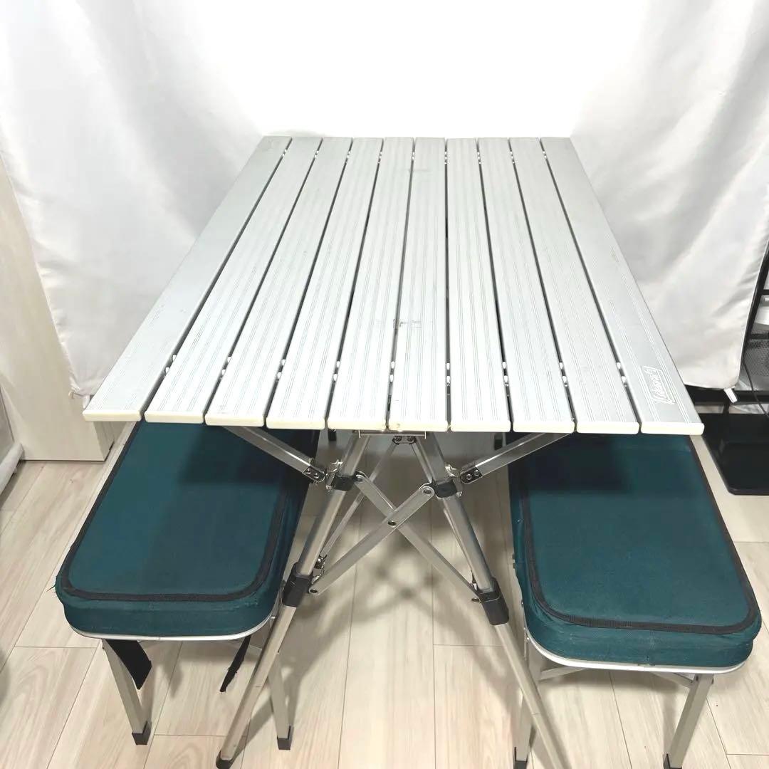 コールマン　テーブルベンチセット　折りたたみアウトドアテーブル　アルミ製