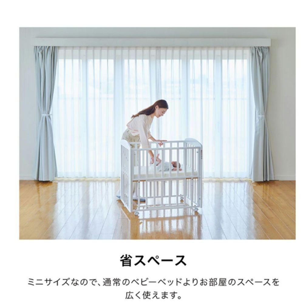 【美品】カトージ　ミニベビーベッド　折りたたみ　カトージ　ホワイト