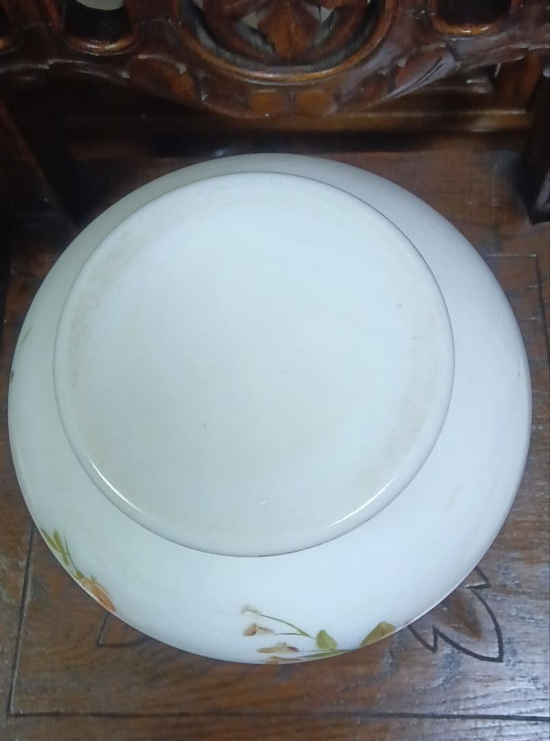 フランスアンティーク花柄フラワーベース　専用木箱付き