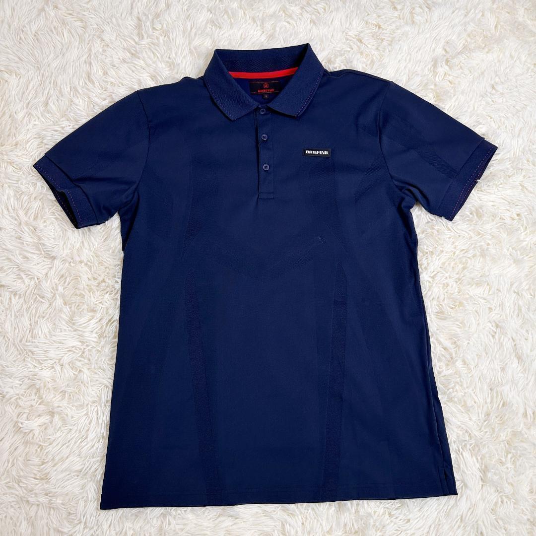 ブリーフィング ゴルフウェア ラッセルメッシュデザイン ポロシャツ ネイビー L