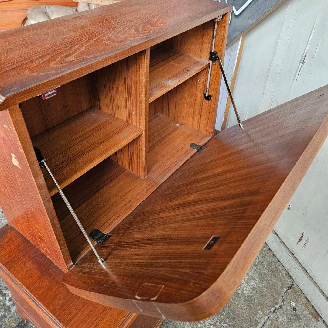 木製 ライティングビューロー ドレッサー 猫脚 鏡台 北欧調デザイン