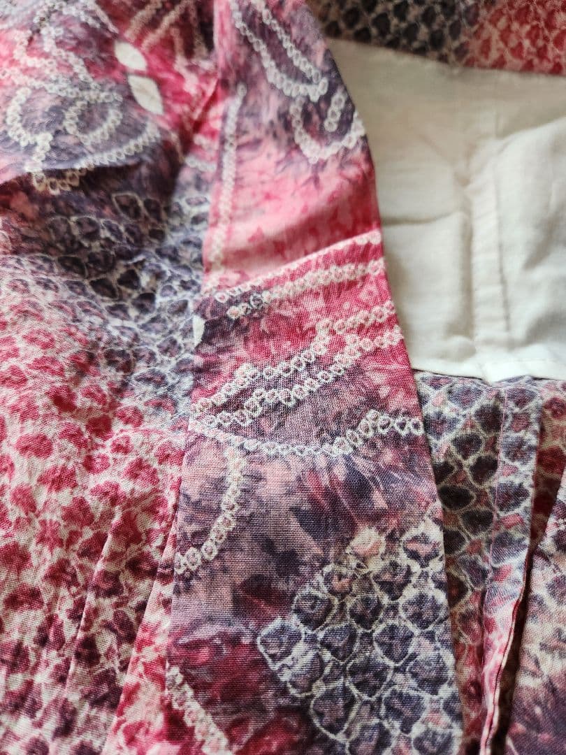 浴衣 綿100% 夏着物 洗える着物 有松絞り風 お出かけ カジュアル 蝶 紫