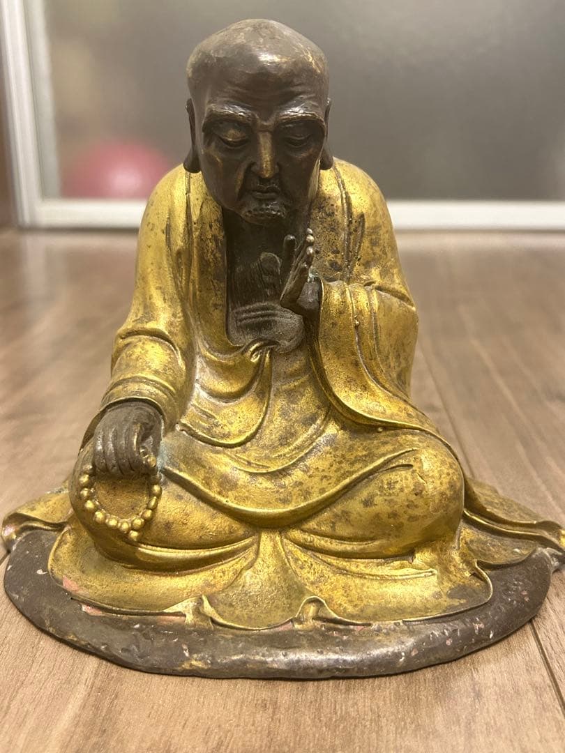 銅金羅漢坐像，中国古董