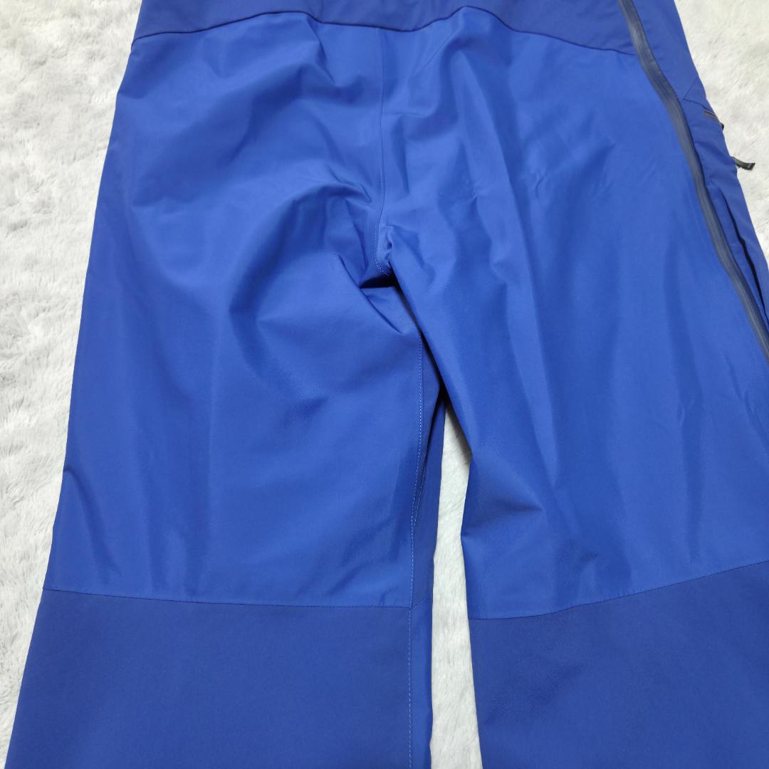 美品ザノースフェイス ビブパンツ　STEEP　ゴアテックスプロ　S　青　ポケット