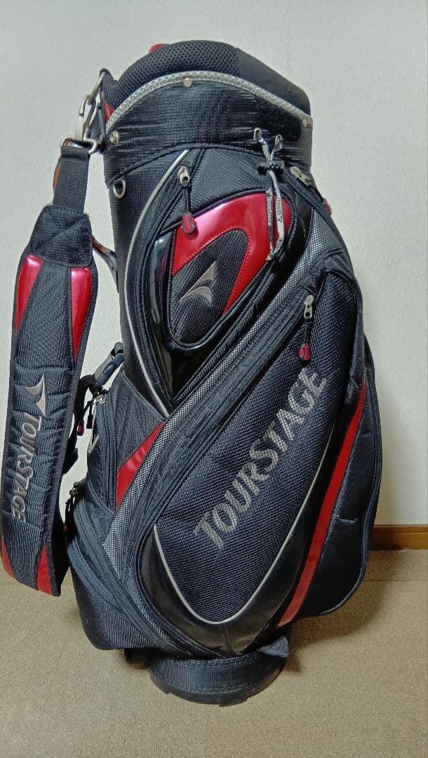 メンズ　キャディバッグ　ツアーステージ　黒
