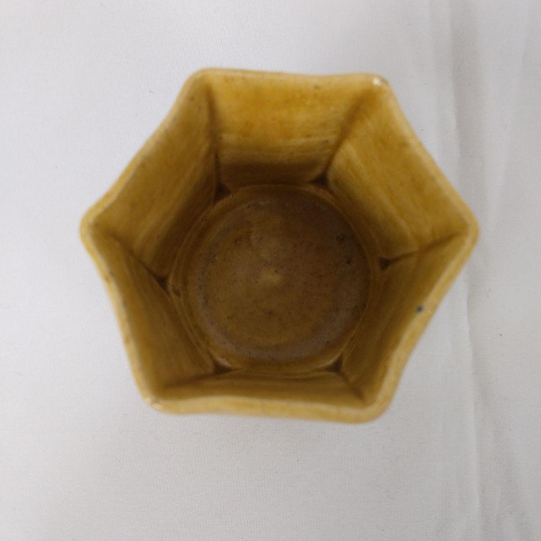 黄瀬戸ぐい呑み　黄瀬戸六角盃　黄瀬戸酒盃　瀬戸ぐい呑み