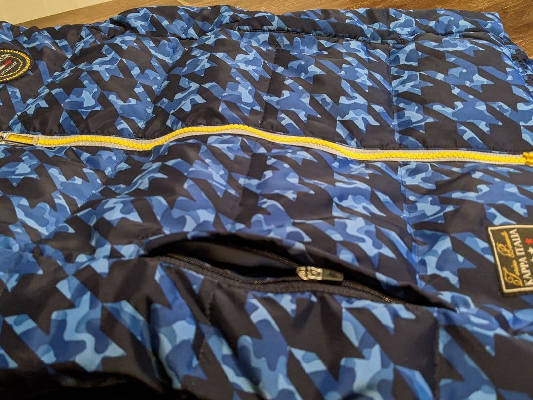 KAPPA GOLF　ダウンベスト　カッパ　総柄　フード　パーカー　ジャケット