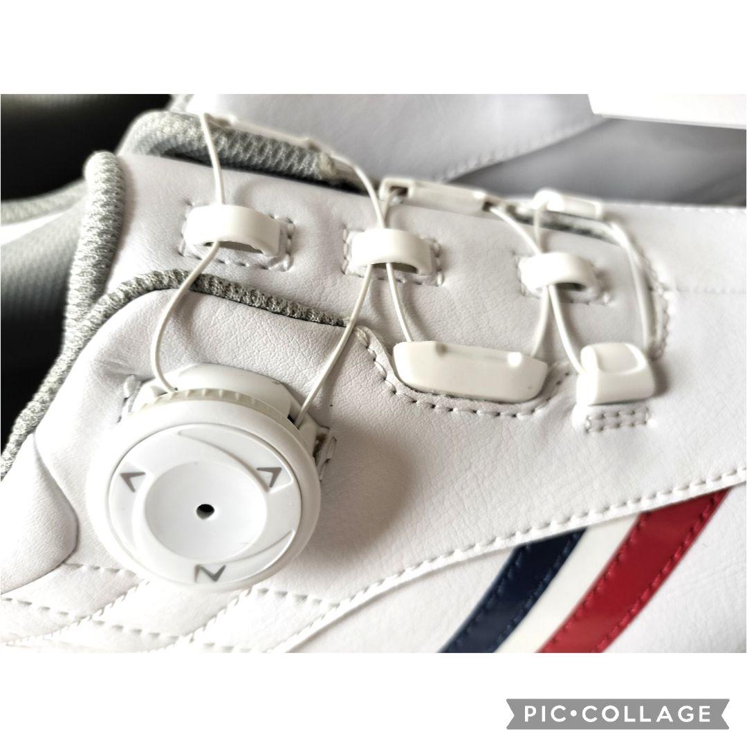 【新品】キャロウェイ ゴルフスパイク BOA ダイアル式レザー 24cm　白紺