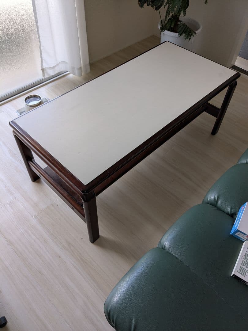 木製シンプル座卓 収納スペース付き 昭和レトロ