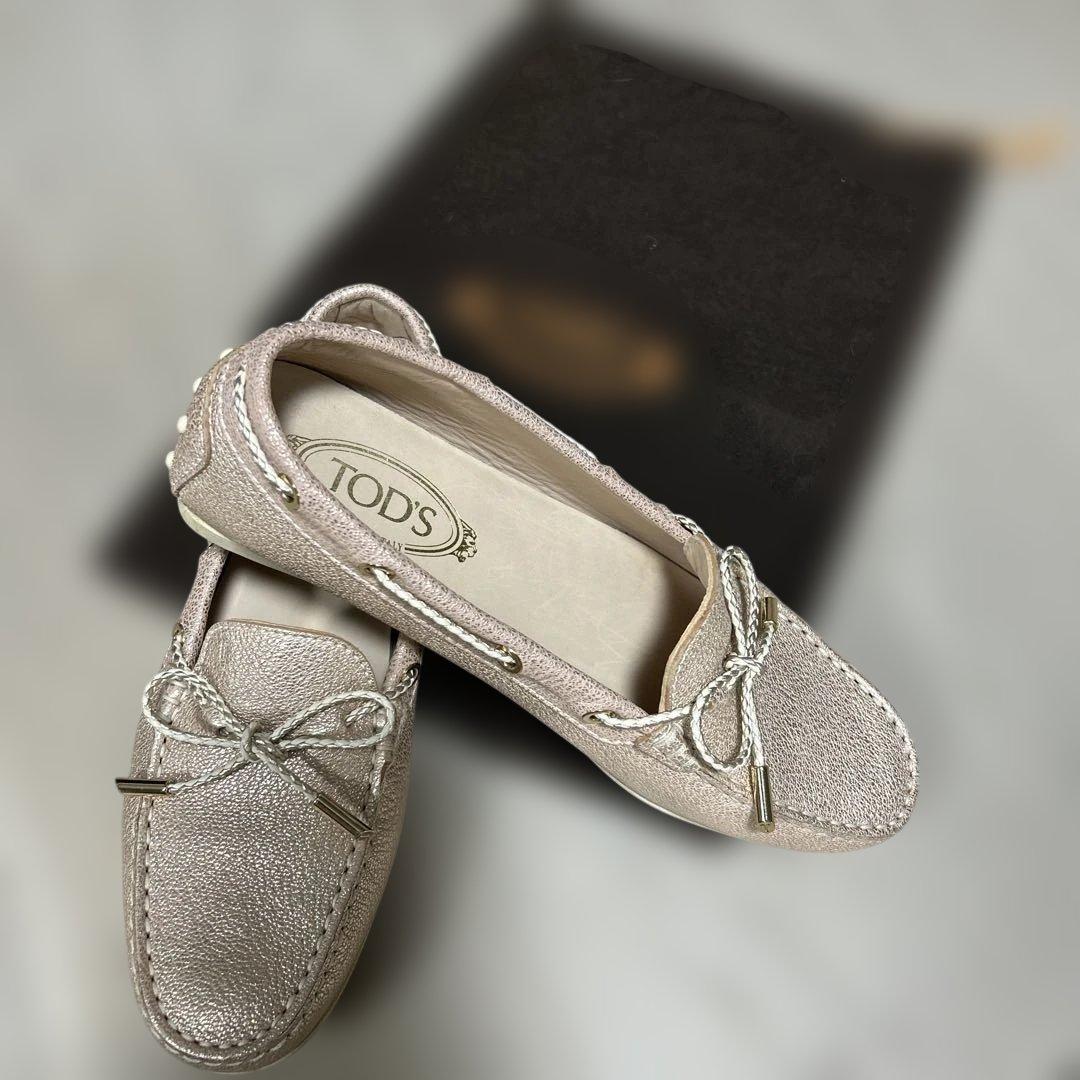 【美品】TOD'S トッズ ゴンミーニ ドライビングシューズ ピンク 38