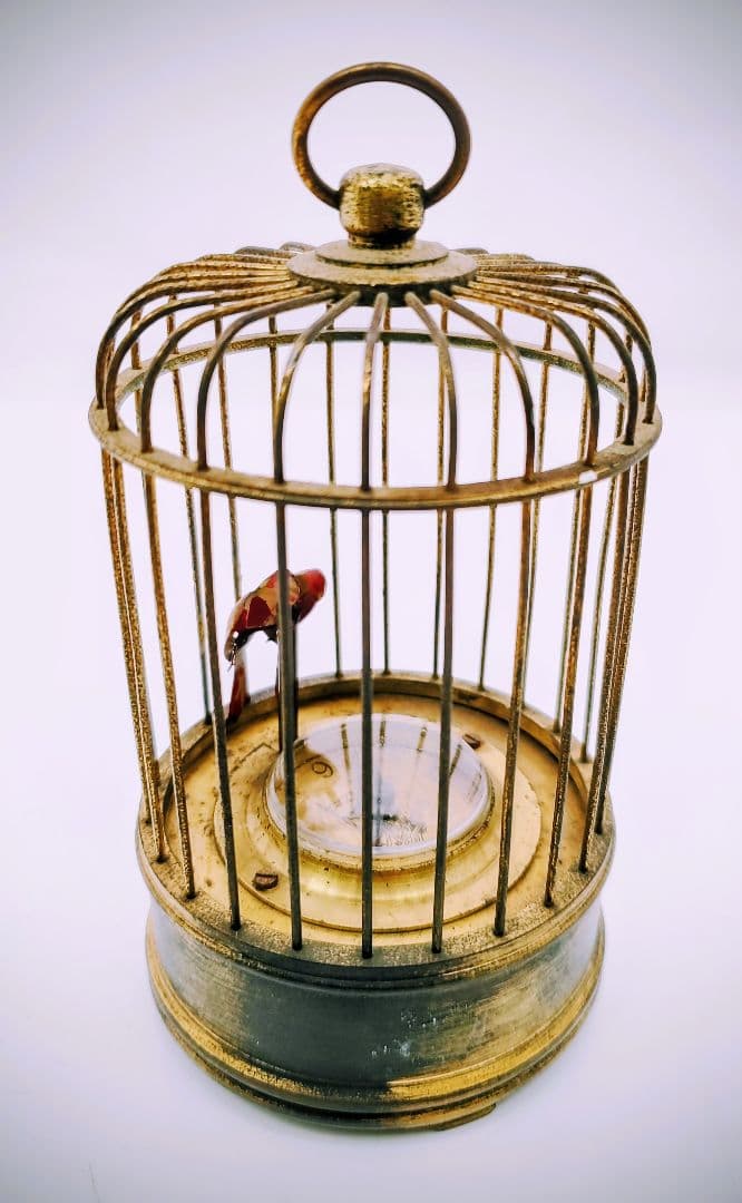 レトロ　鳥籠　置時計　目覚まし時計　稼働 ヴィンテージ　アンティーク