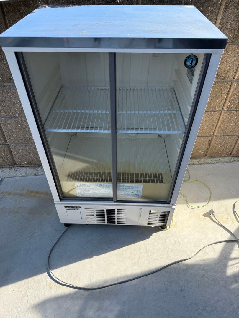 ガラス扉冷蔵庫 スタンド型 2段棚付き