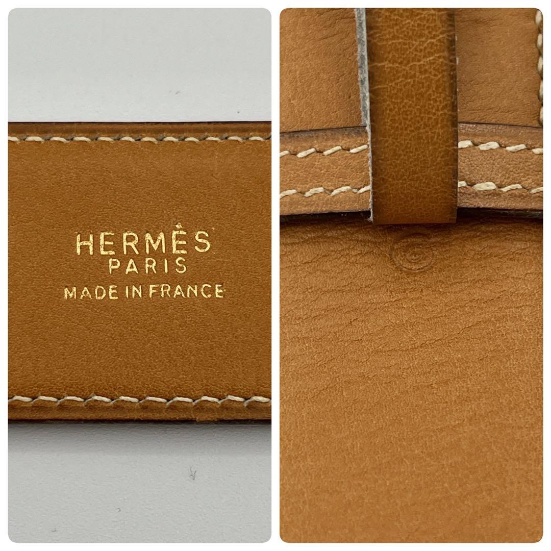 HERMES エルメス　ベルト　ブラウン　レザー◯G刻印　ゴールド金具