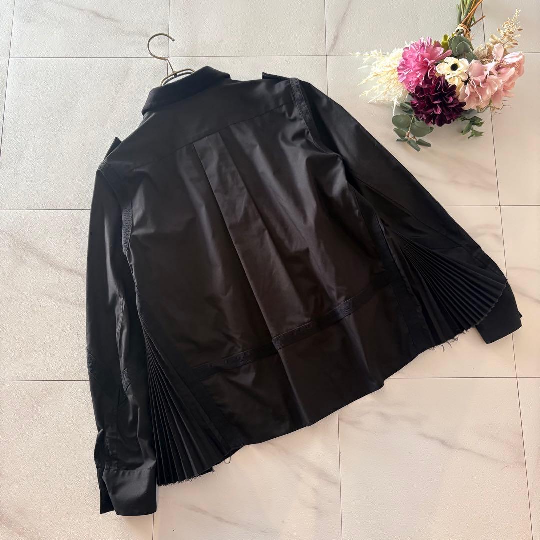 sacai ベロアシャツブラウス　黒　長袖　トップス　1size