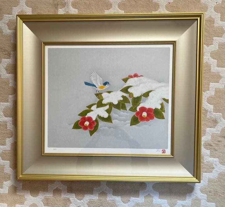 上村淳之　作　「雪椿」日本画