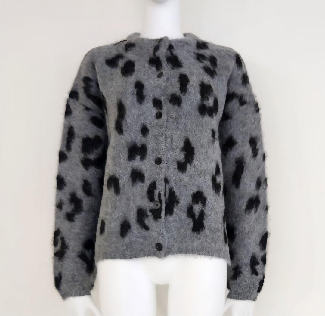 Boutique Ordinary 完売チーターニットカーデgray約６０%引き