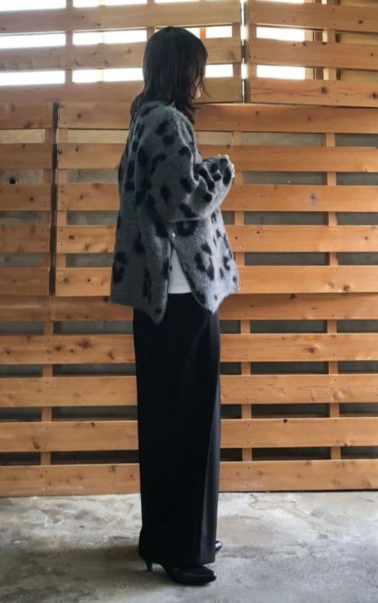 Boutique Ordinary 完売チーターニットカーデgray約６０%引き