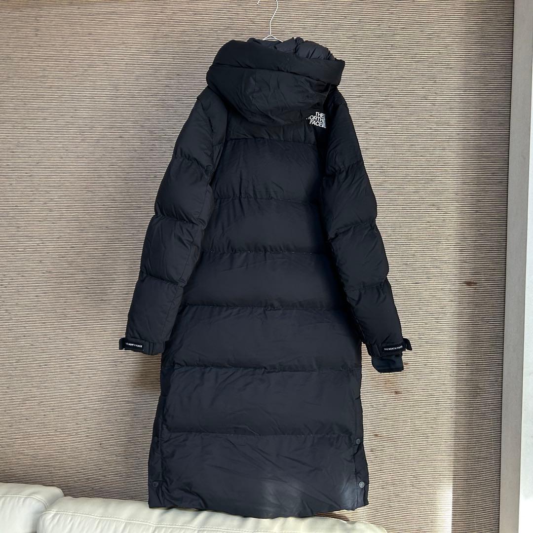 【ノースフェイス】ロングダウンコート　ベンチコート　XSブラック黒　刺繍　F5