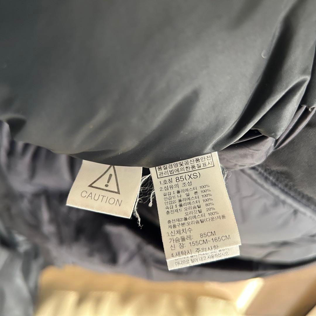 【ノースフェイス】ロングダウンコート　ベンチコート　XSブラック黒　刺繍　F5