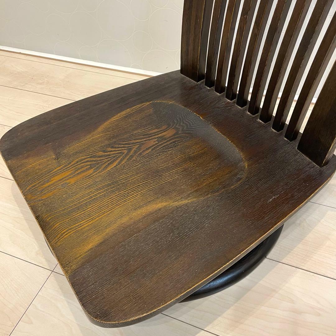 【良品】木下家具 回転式 座椅子 和モダン 2脚セット 天然タモ材 スツール