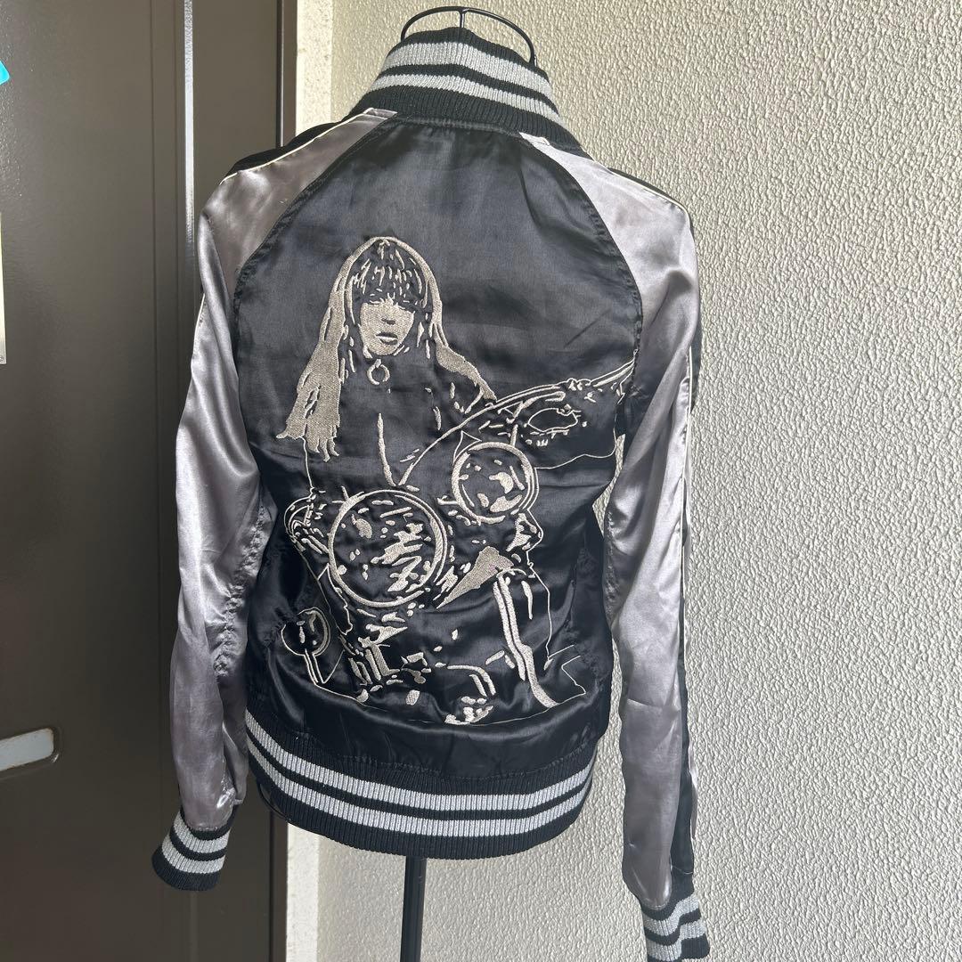 HYSTERIC GLAMOUR スカジャン バイカースタイル サテンジャケット
