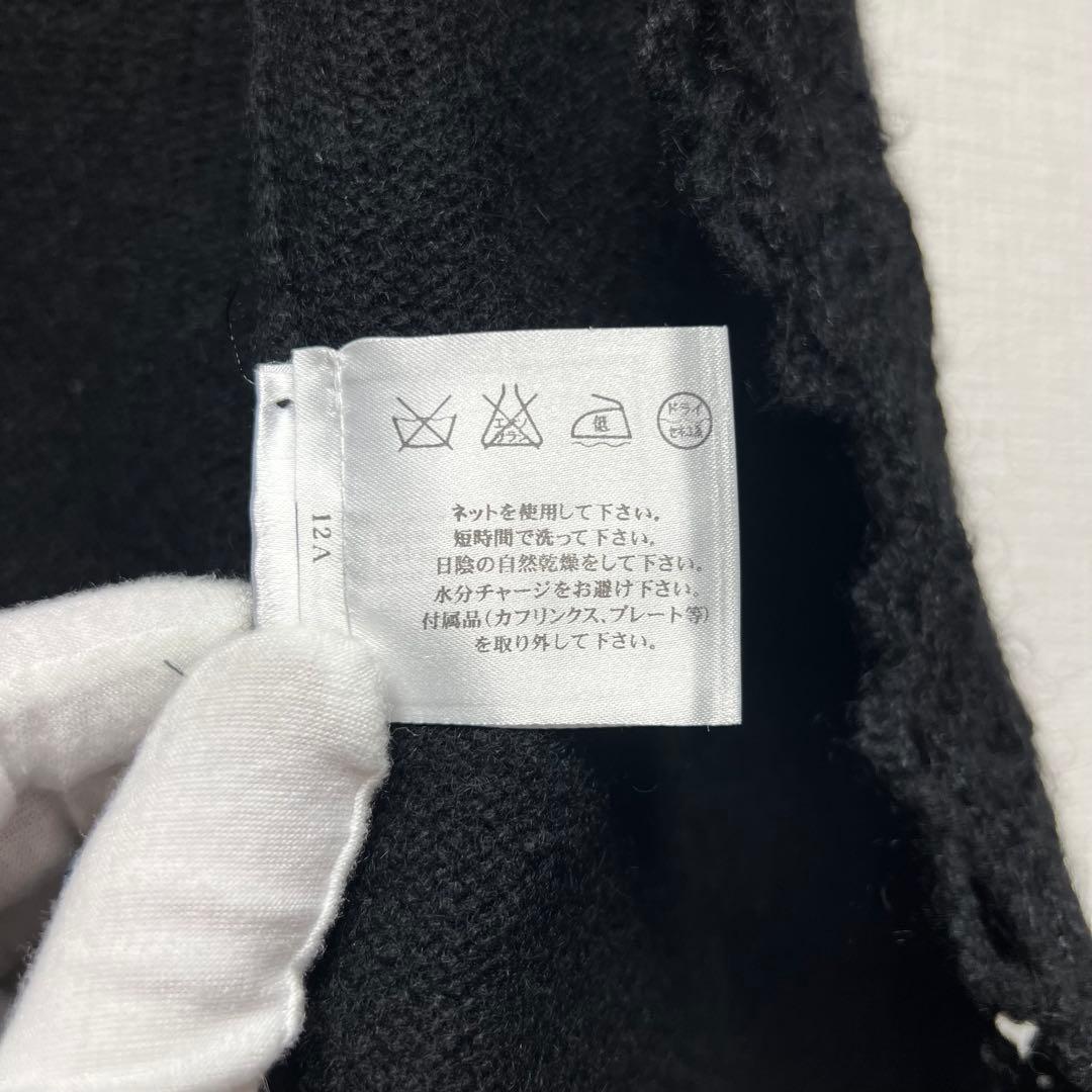 CHANEL シャネル レーストリミングカーディガン カシミヤモヘヤ 黒 06C