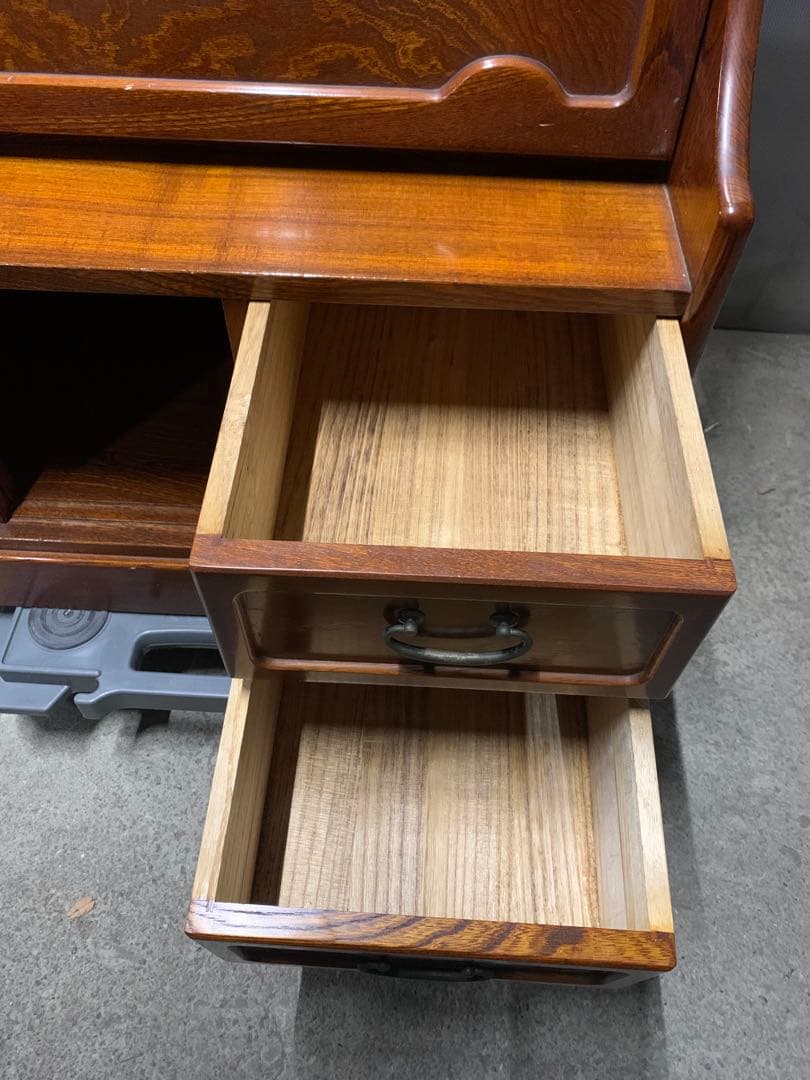 天然木 ライティングデスク ライティングビューロ 幅78 奥28.5 高104