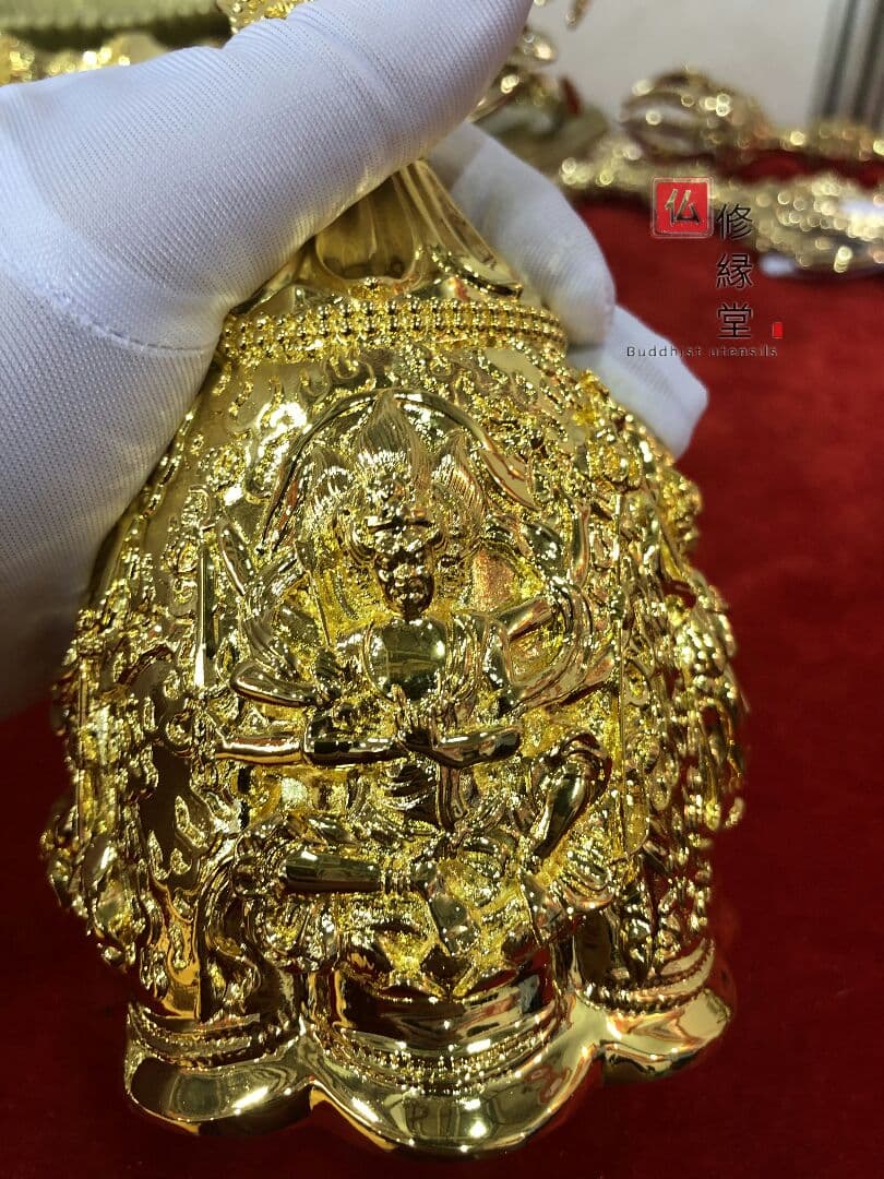 密教法具 四大明王 法器 金剛鈴 真鍮金メッキ 26cm