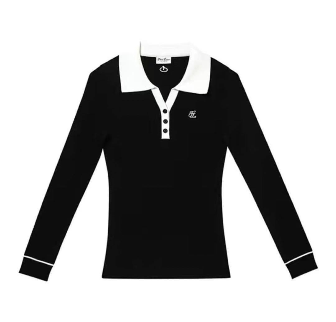 フェアライアー　ゴルフ ウェア レディース 長袖 カットソー トップス　ブラック