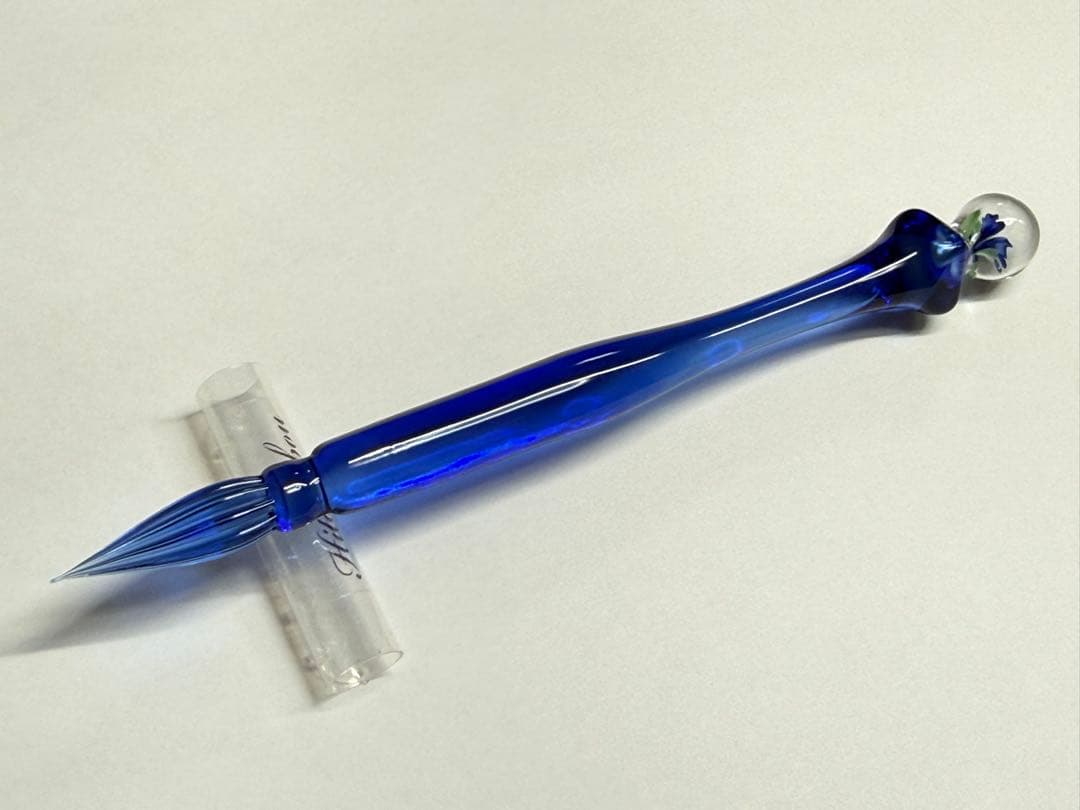 ひとつ房ガラスペン 代官山蔦屋 花入りブルー