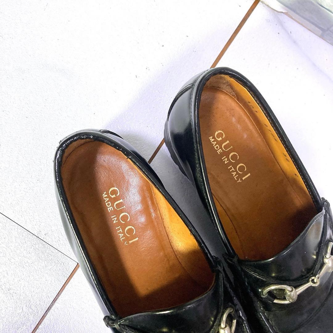 GUCCI グッチ ホースビットローファー 23 コマンドソール 本革 黒 防滑