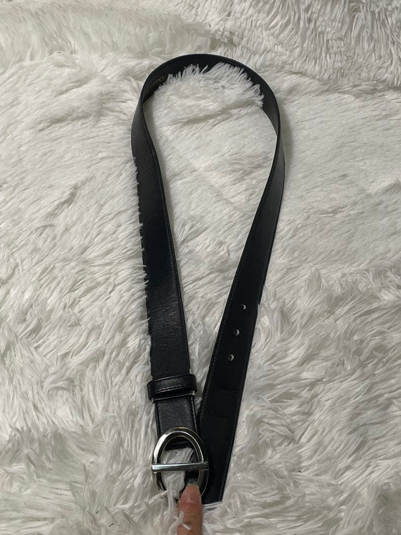 Christian Dior ディオール 本革 レザーベルト ブラック 仏製