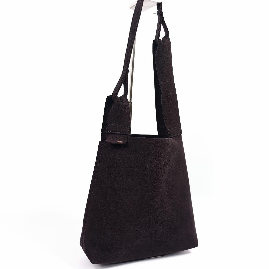 zattu CONCH マイクロファイバースエード ショルダーバッグ 濃茶