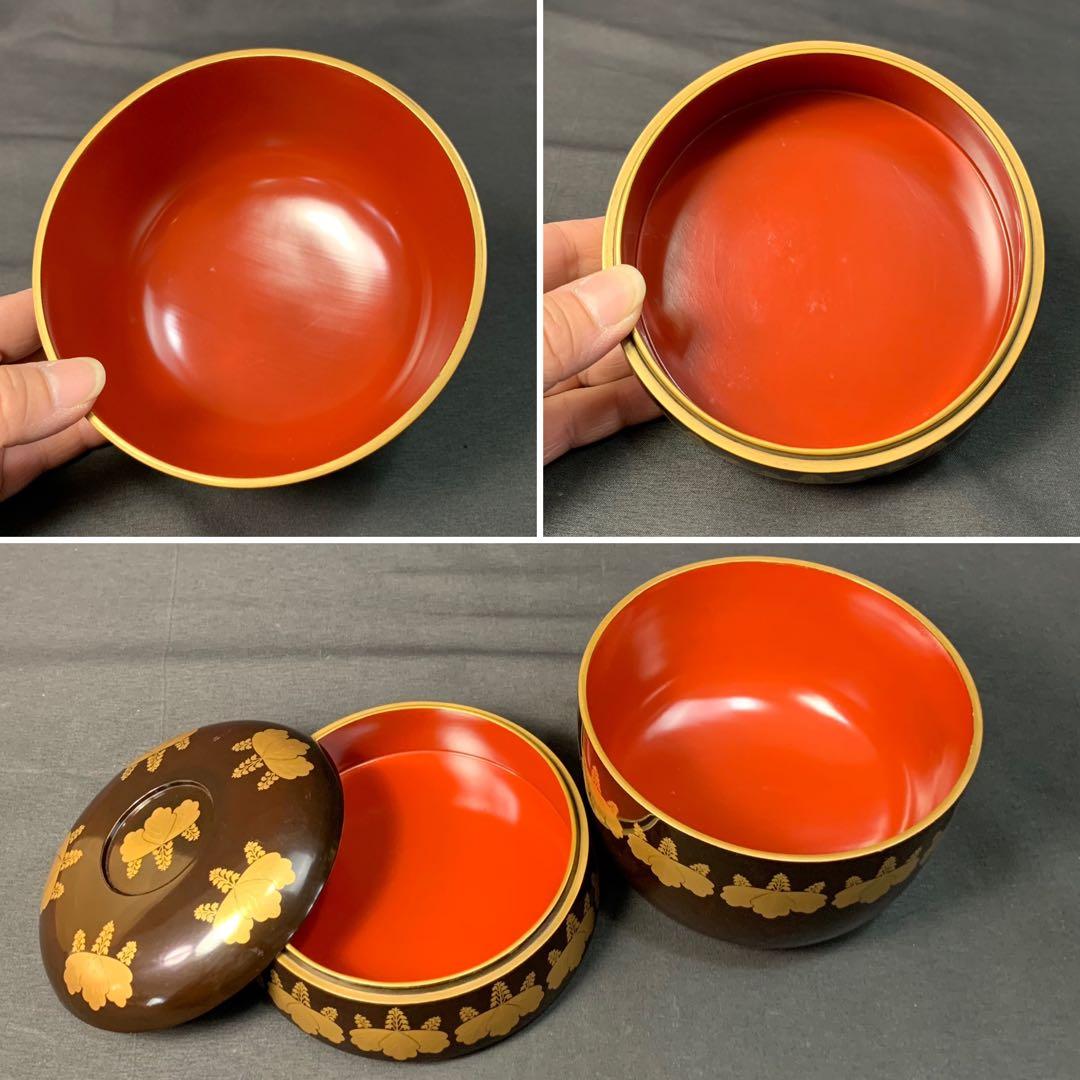 E190 送料無料　菓子器　漆器　お重　三段重　木製　木箱　茶道具　茶室