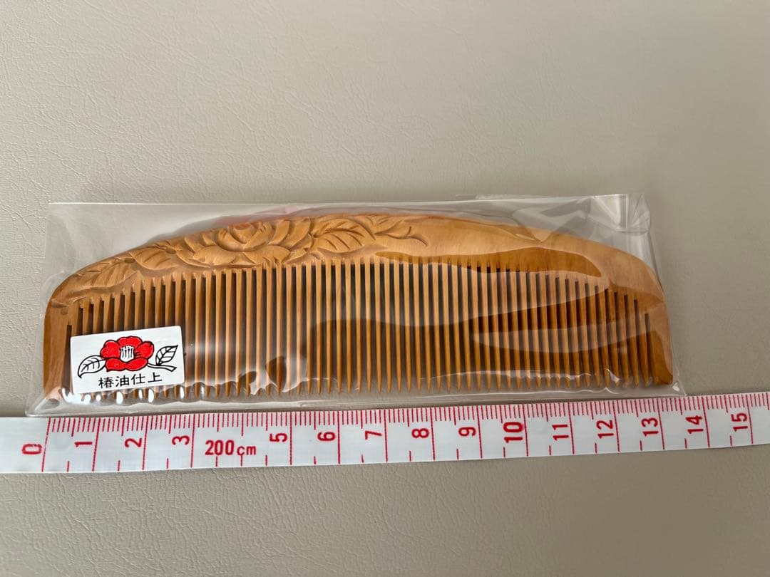 新品【辻忠商店】　つげ櫛(薔薇)