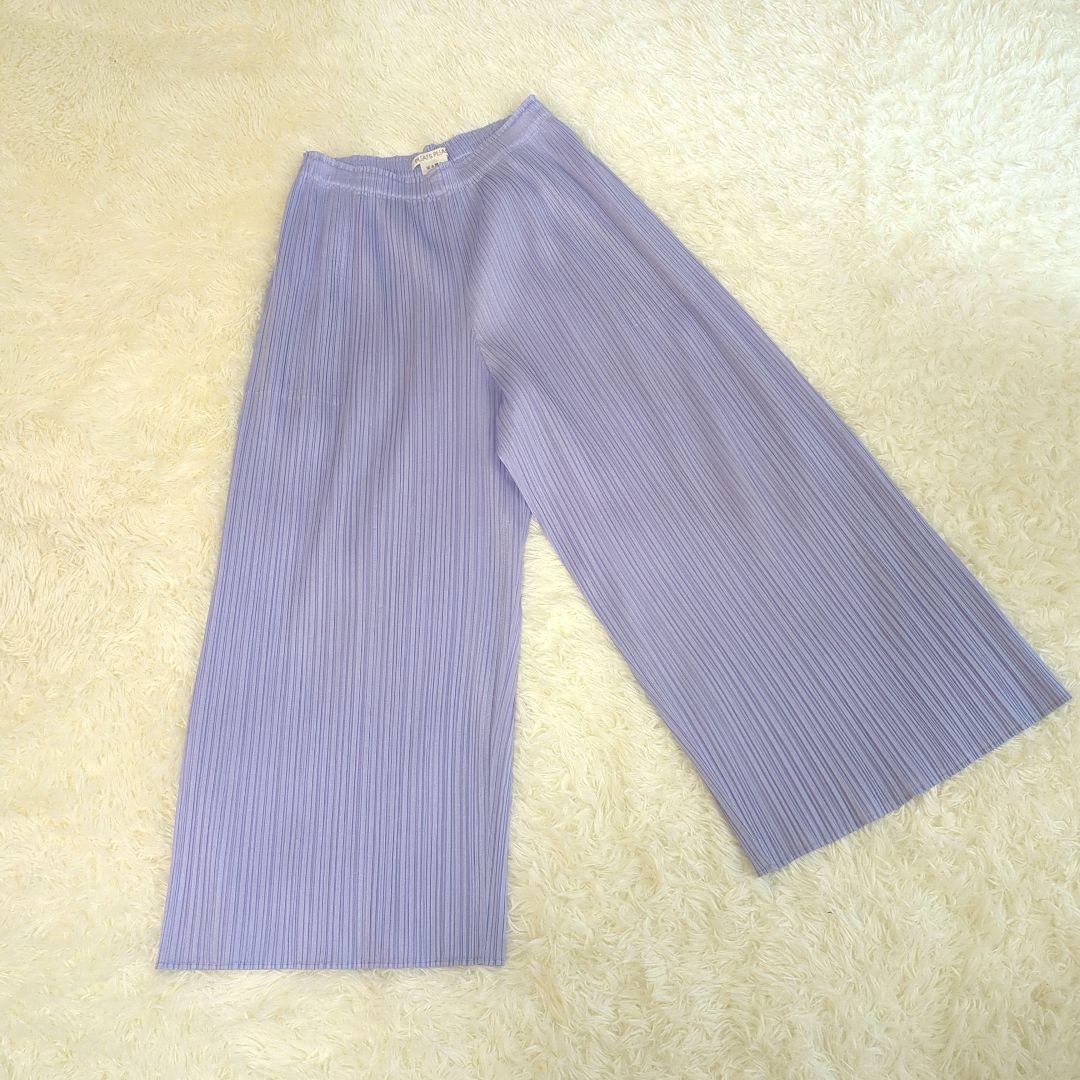PLEATS PLEASE　ガウチョパンツ　ワイドパンツ　サイズ2　パープル