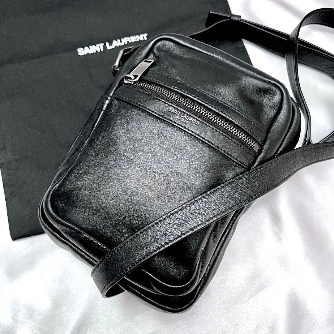 ◇極美品◇サンローラン　シド　クロスボディーバッグ　ナッパレザー　ブラック
