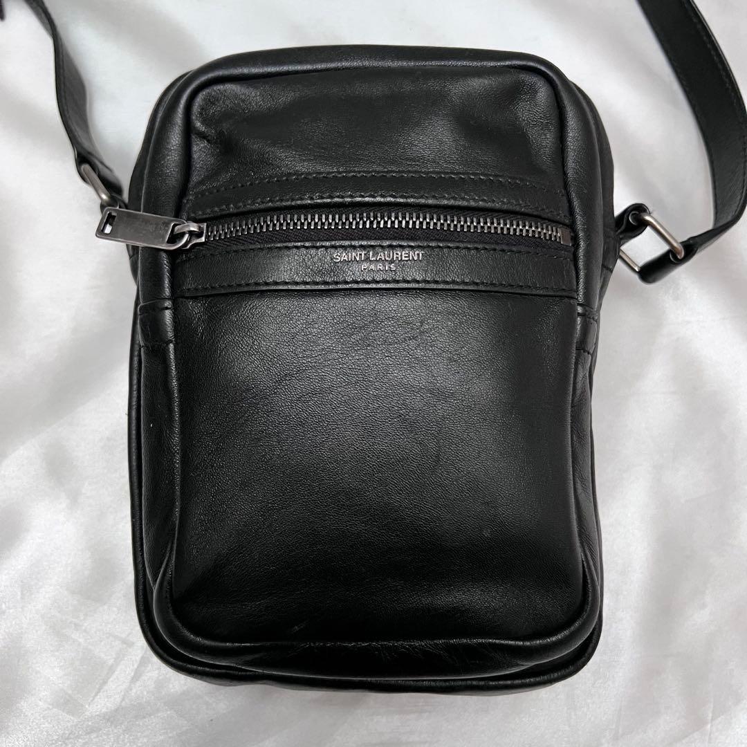 ◇極美品◇サンローラン　シド　クロスボディーバッグ　ナッパレザー　ブラック