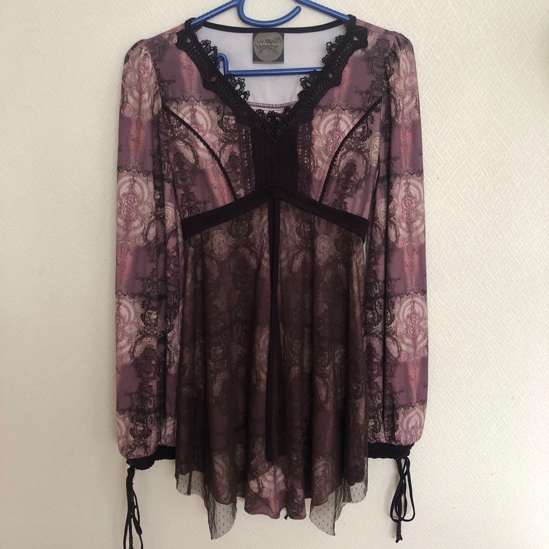 オッズオン フェアリーグランジ レースアップ トップス y2k ゴシック