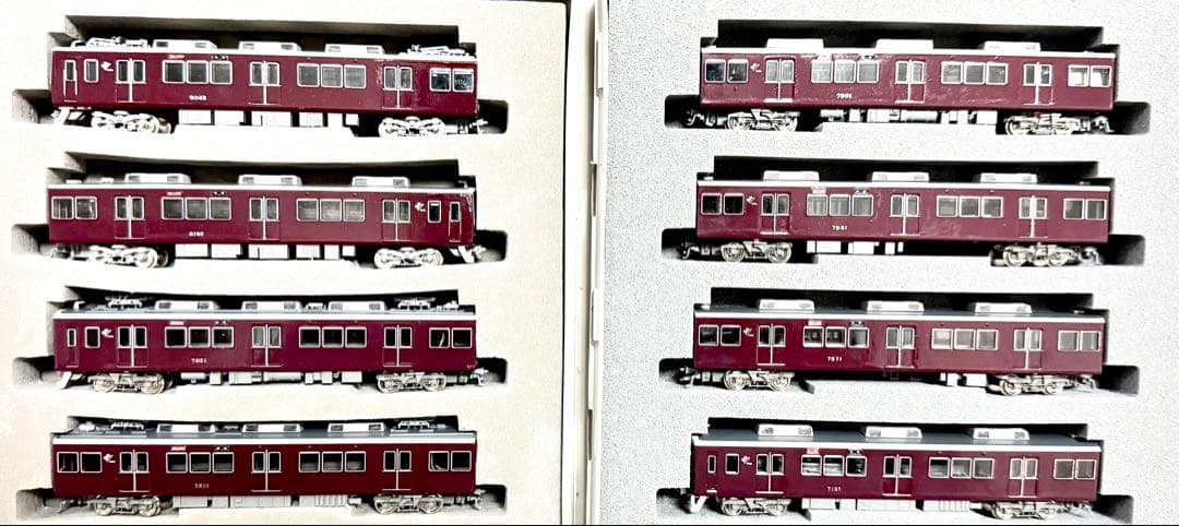 阪急神戸線8000系8042f+7000系7001f 8両(室内灯設置済)