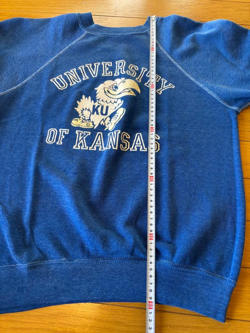 70s ヴィンテージスウェット カラーフロッキー カンザス大学 ビンスエ