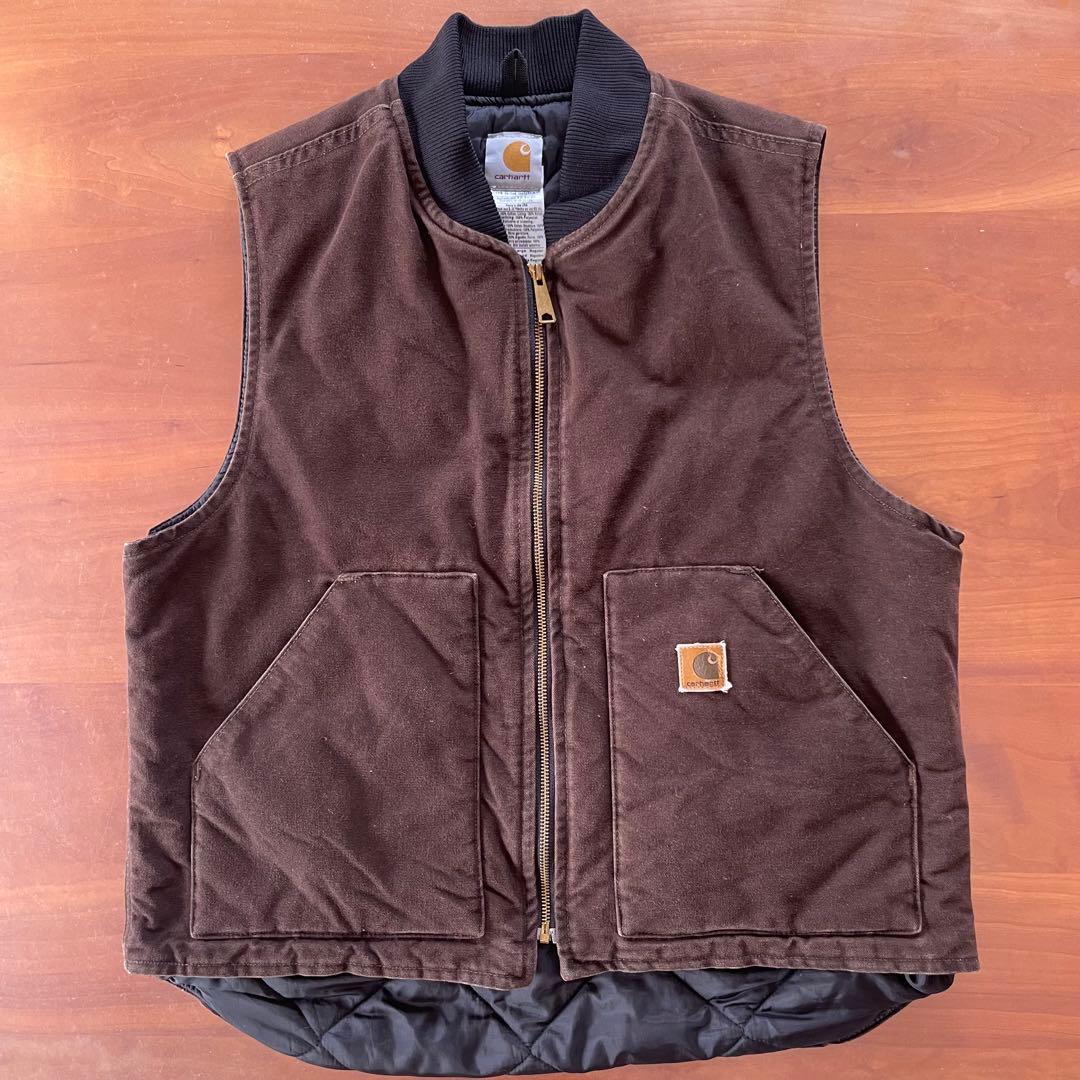 carhartt vtg ダックベスト V02 DKB L★USA★フェード
