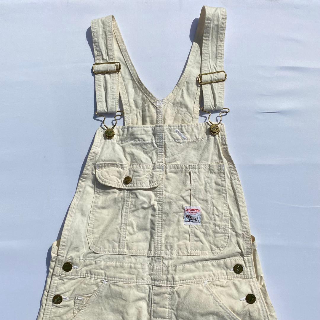 ス*ン様 90's pointer オーバーオール ホワイトキャンバス　w30